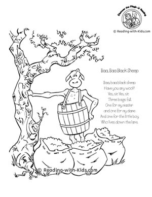 Baa Baa Black Sheep coloring page