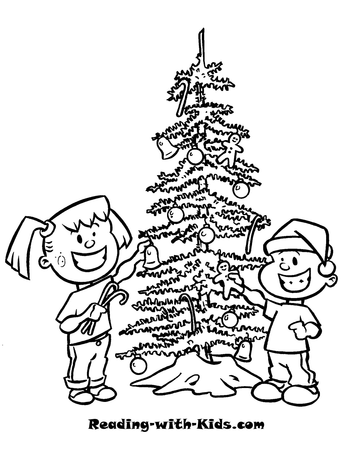 Decorate Christmas Tree coloring page