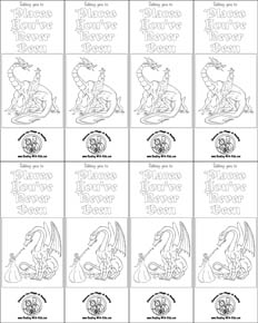 Fantasy Dragon Color Your Own Bookmark