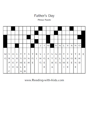 Fathers Day phrase puzzle