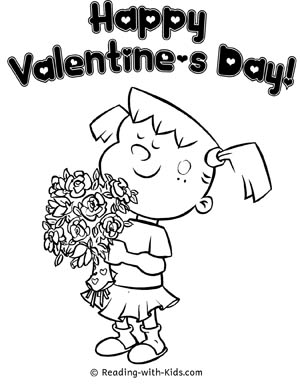 Valentine Flowers Coloring Page