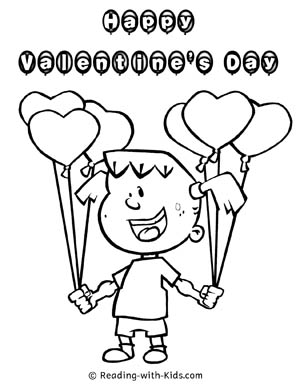 Valentine Balloons Coloring Page