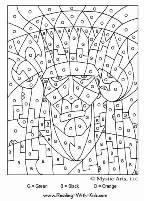 Halloween Color By Letter Frankenstein coloring page