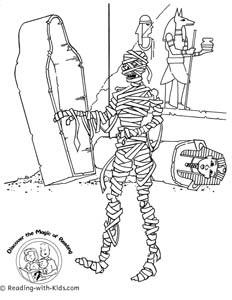 Halloween mummy coloring page