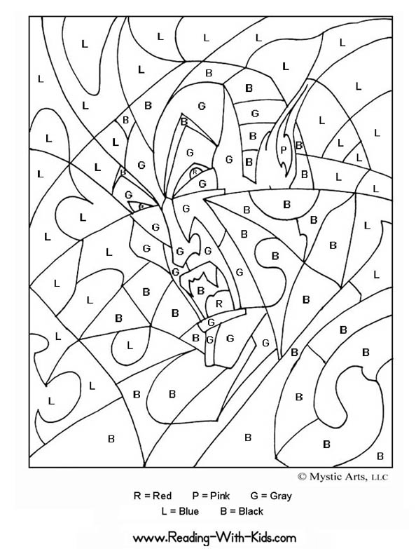 Halloween Color By Letter Witch coloring page