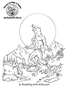 Halloween Wolfman Werewolf coloring page