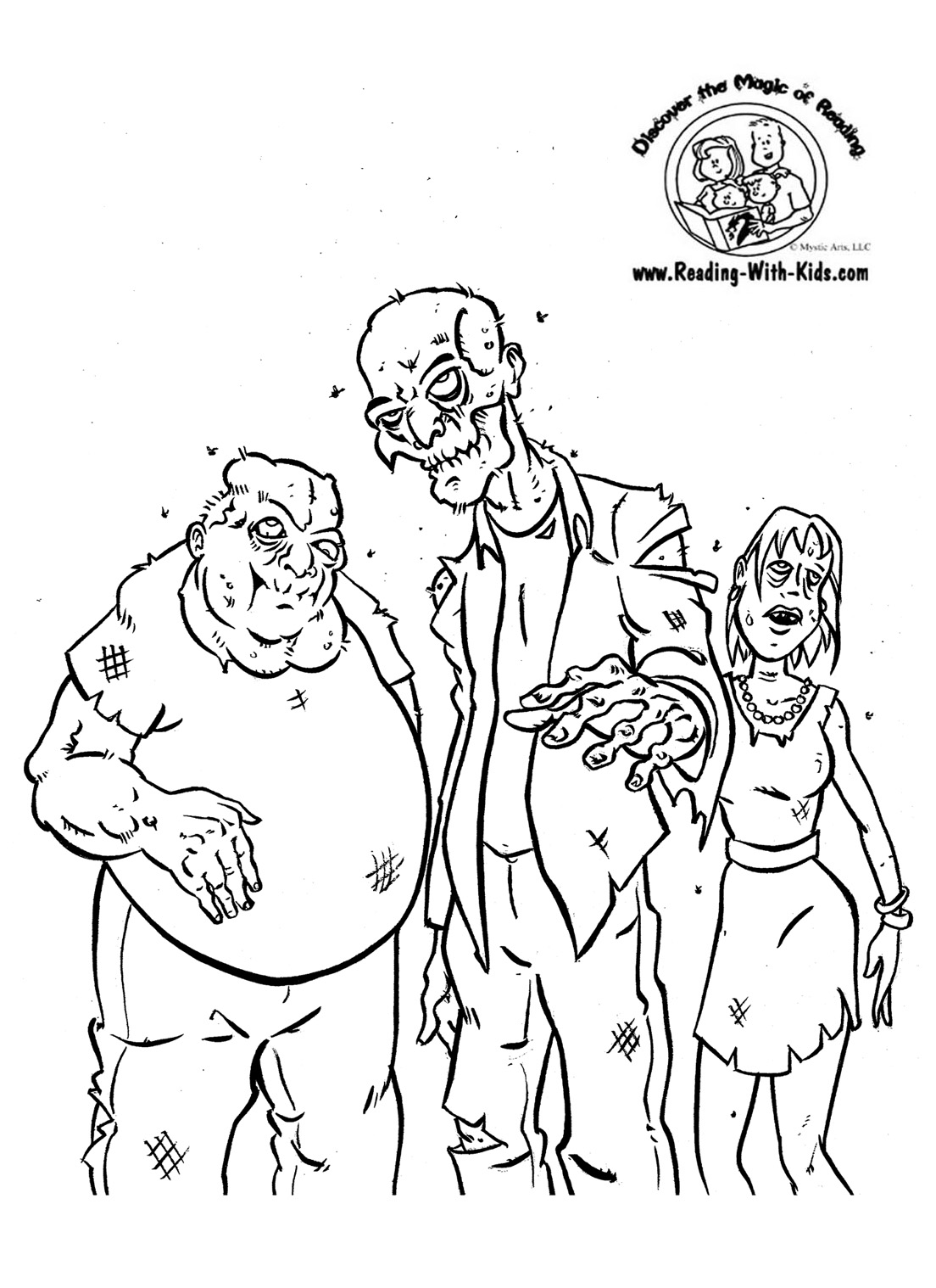 zombie kids coloring pages - photo #29