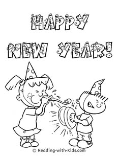 Happy New Year Coloring Page