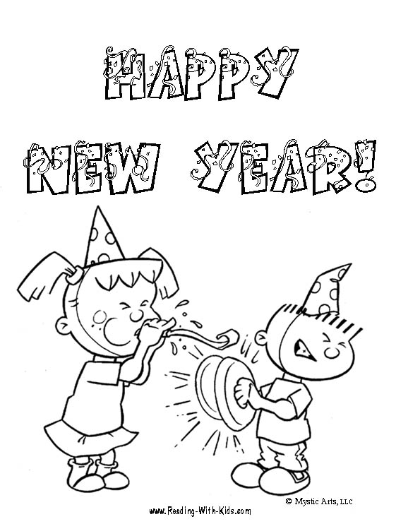 New year coloring pages