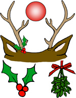 Christmas Photo Props - Reindeer antler and nose and mistletoe