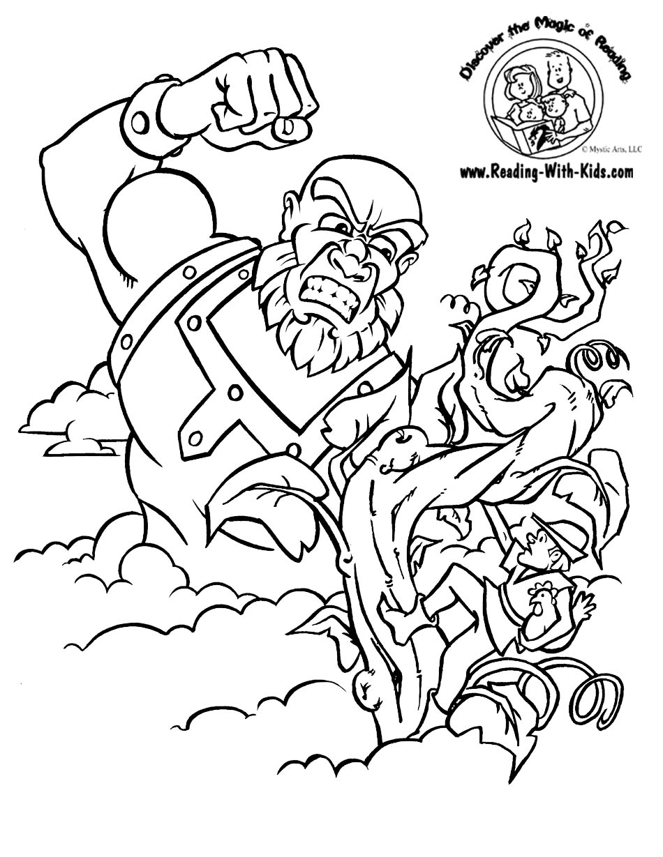 jack in the beanstalk coloring pages - photo #7