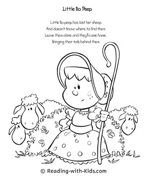 Little Bo Peep coloring page