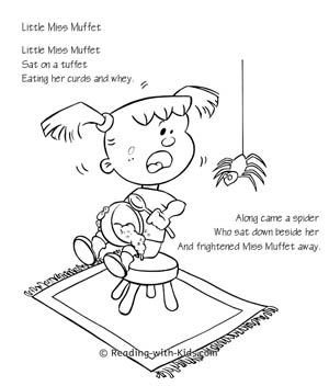 Little Miss Muffet coloring page