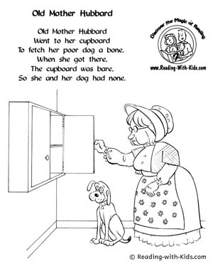 Old Mother Hubbard coloring page