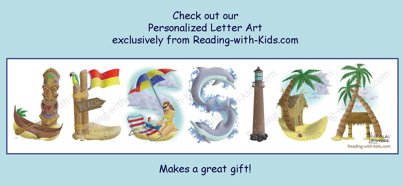 Personalized Letter Art by Reading-with-Kids.com