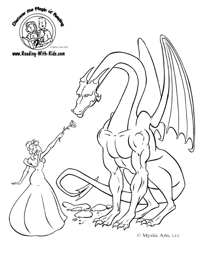 princesses coloring pages to print. Dragon coloring pages