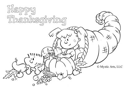 Thanksgiving Pilgrims Coloring Page