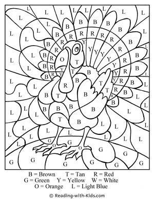 Thanksgiving Turkey Color By Number