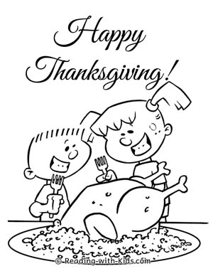 Thanksgiving Turkey Dinner Coloring Page
